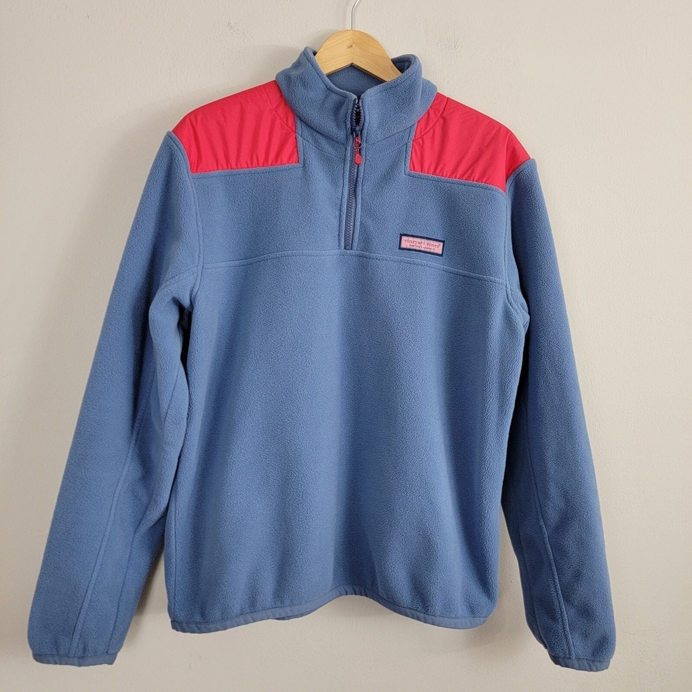 Vineyard Vines Martha's Vineyard 1/4 Zip Fleece Pullover Sweater Mens M‎ Blue